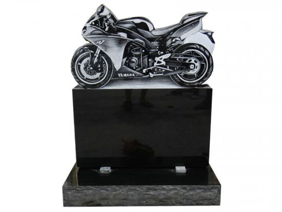 Motorcycle Headstones With Black Granite