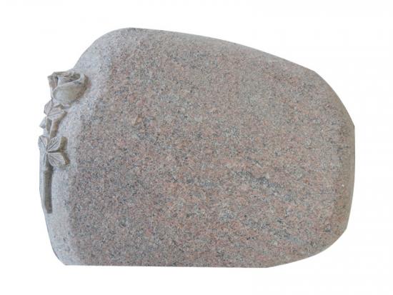 Rose Flat Marker Headstone With Basalt