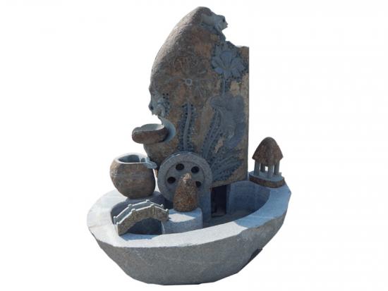 Engraved Natural Stone Fountains For Garden