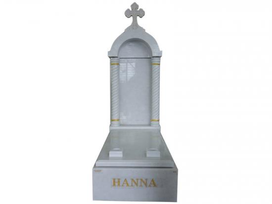 Personalized Memorial Cross With Carved Columns